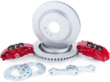 Load image into Gallery viewer, Alcon 2010+ Ford F-150 360x32mm Rotors 4-Piston Red Calipers Rear Brake Upgrade Kit - eliteracefab.com