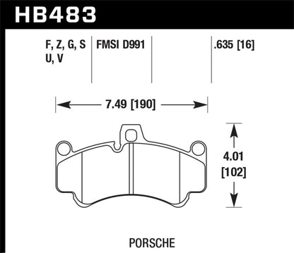 Hawk 08 Porsche 911 Targa 4/4S/03-05 911 GT2/04-08 GT3/07-08 Turbo PC Street Front Brake Pads - eliteracefab.com