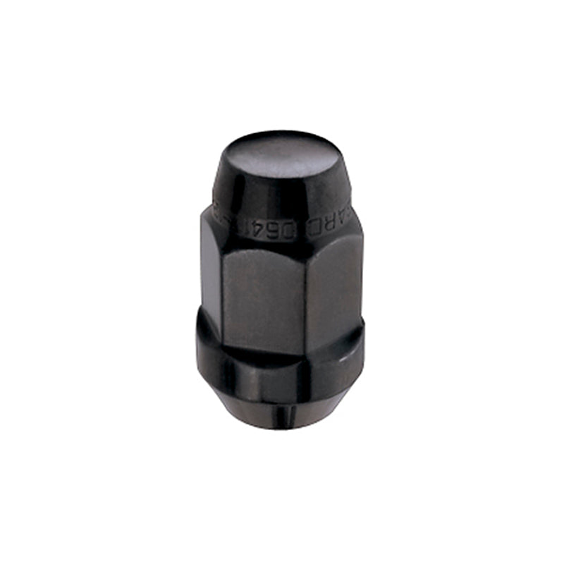 McGard Hex Lug Nut (Cone Seat Bulge Style) M12X1.5 / 3/4 Hex / 1.45in. Length (4-Pack) - Black - eliteracefab.com