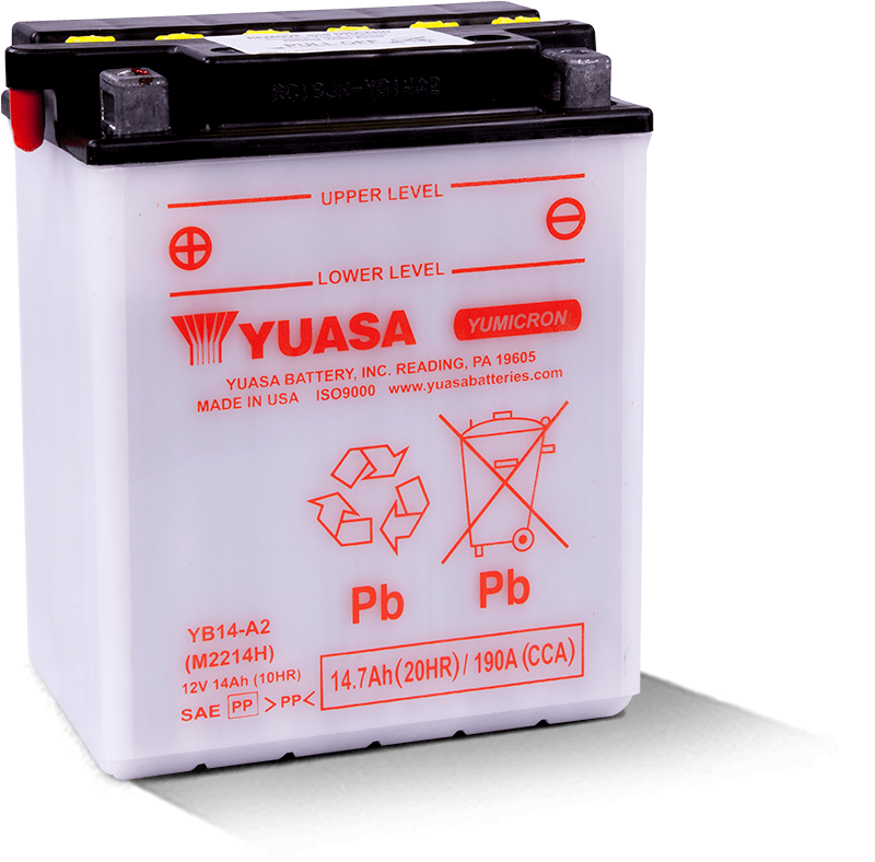 Yuasa YB14-A2 Yumicron CX 12 Volt Battery Yuasa Battery