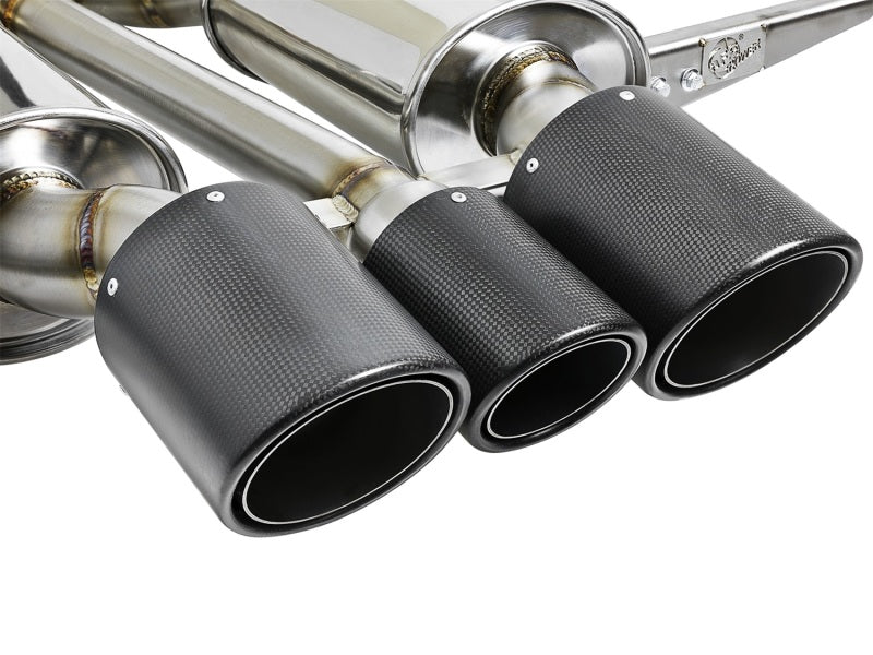 aFe POWER Takeda 2-1/2in to 2-1/4in 304SS Catback Dual-Exit Exhaust 17+ Honda Civic Type R w/CF Tips - eliteracefab.com