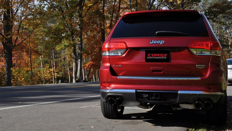 Corsa 14-16 Jeep Grand Cherokee Summit Edition Black 2.5in Dual Rear Exit Cat-Back Exhaust - eliteracefab.com