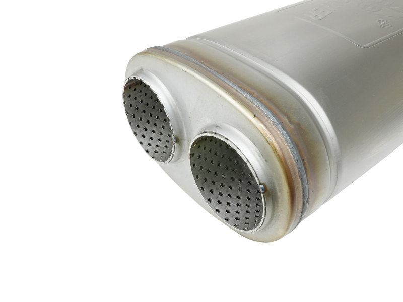 aFe MACH Force-Xp 409 SS Muffler 3in Dual Inlet/Dual Outlet 5in H x 8in W x 18in L - Oval Body aFe