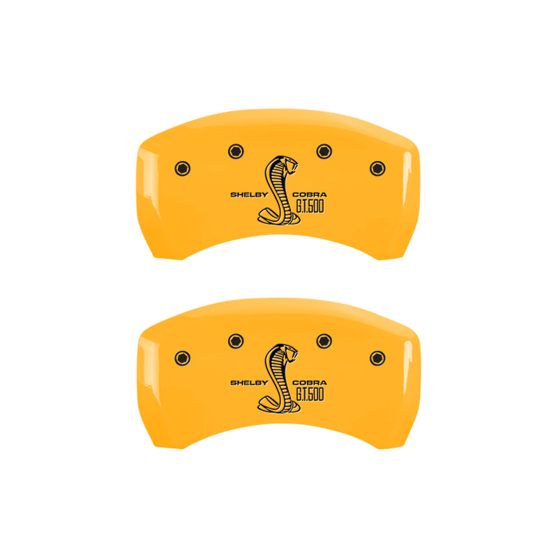 MGP Rear set 2 Caliper Covers Engraved Rear Snake Yellow finish black ch MGP