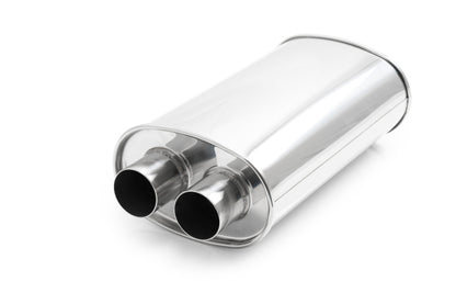 Vibrant Universal Streetpower 2.25in Stainless Steel Dual In-Out Oval Muffler Vibrant