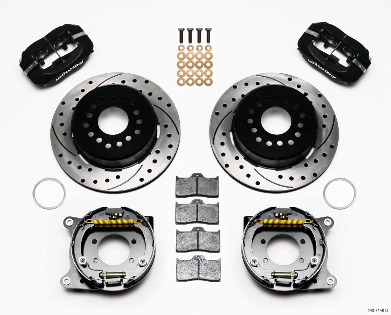 Wilwood Forged Dynalite P/S Park Brake Kit Drilled Ford 8.8 w/2.5in Offset-5 Lug Wilwood