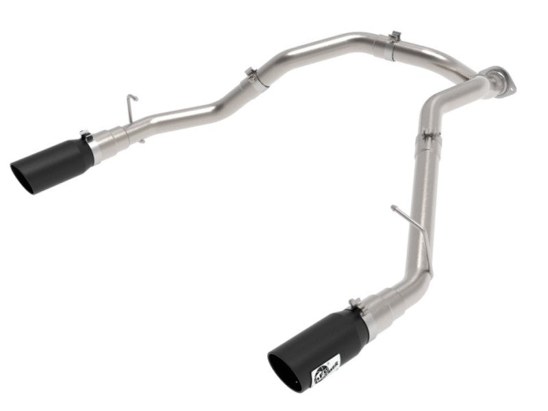 aFe Large Bore-HD 3 IN 409 Stainless Steel DPF-Back Exhaust System w/Black Tip RAM 1500 20-21 V6-3.0 aFe