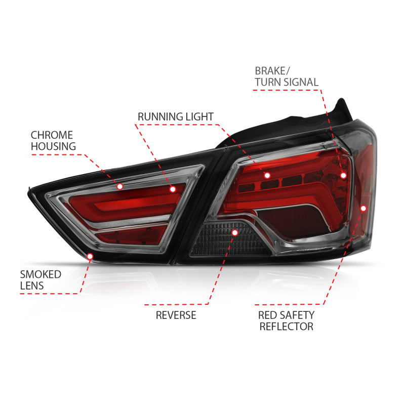 ANZO 14-18 Chevrolet Impala LED Taillights Smoke - eliteracefab.com