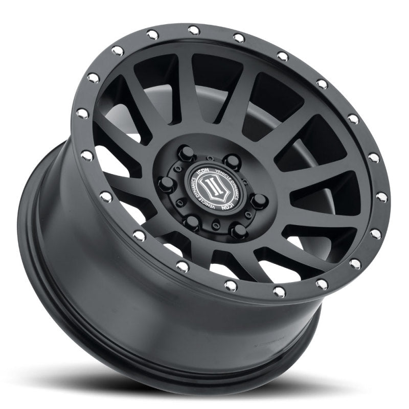 ICON Compression 17x8.5 6x135 6mm Offset 5in BS 87.1mm Bore Satin Black Wheel - eliteracefab.com