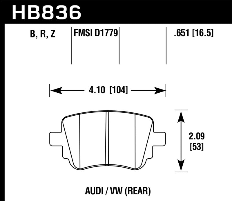 Hawk 15-17 Volkswagen Golf / 15-16 Volkswagen Golf GTI Performance Ceramic Street Rear Brake Pads - eliteracefab.com