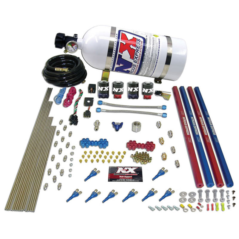 Nitrous Express Shark/Gas (200-600HP) 2 Solenoid Nitrous Kit w/10lb Bottle