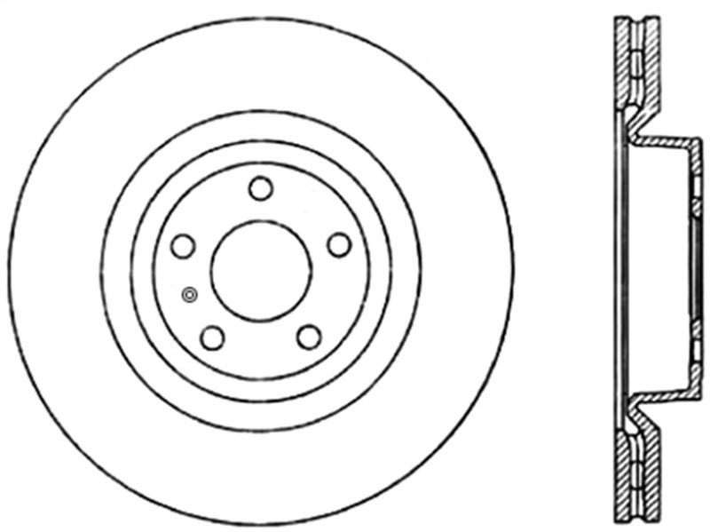 StopTech Power Slot 08-10 Audi S5 Front Left Slotted CRYO-STOP Rotor Stoptech