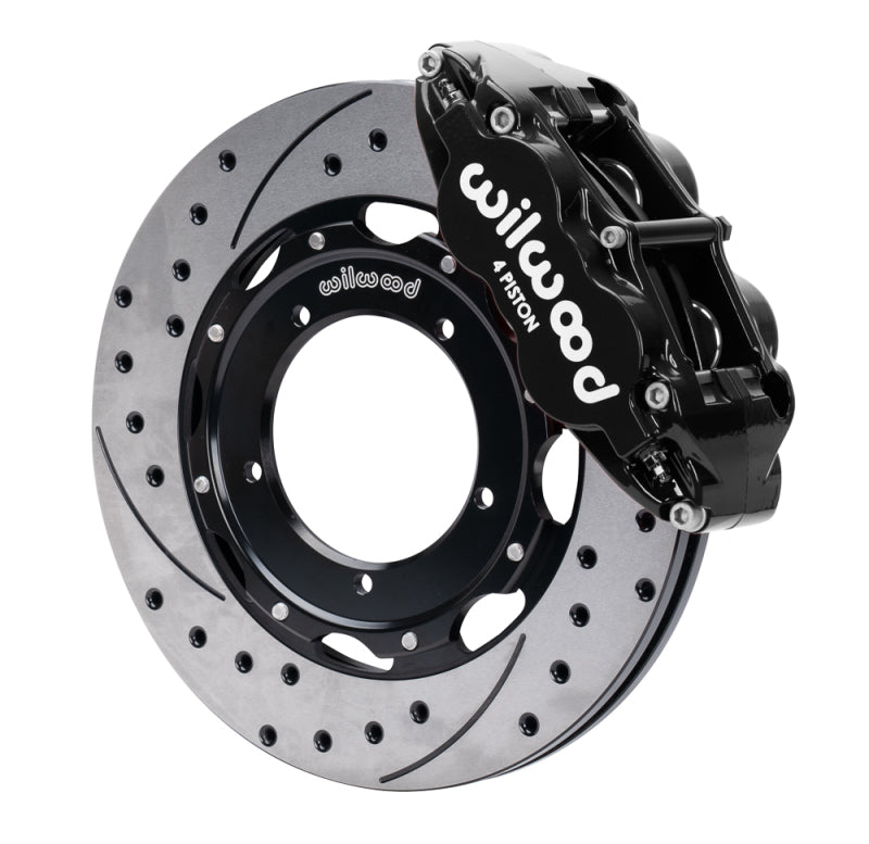 Wilwood 69-89 Porsche 911 Front Superlite Brake Kit 3.5in MT Drilled & Slotted Face - Black Wilwood