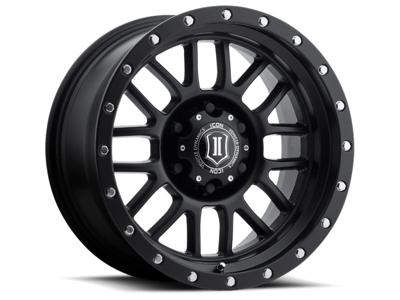 ICON Alpha 17x8.5 6x5.5 0mm Offset 4.75in BS 106.1mm Bore Satin Black Wheel - eliteracefab.com