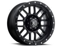 Load image into Gallery viewer, ICON Alpha 17x8.5 6x5.5 0mm Offset 4.75in BS 106.1mm Bore Satin Black Wheel - eliteracefab.com