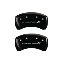 Load image into Gallery viewer, MGP 4 Caliper Covers Engraved Front &amp; Rear With stripes/Challenger Black finish silver ch MGP