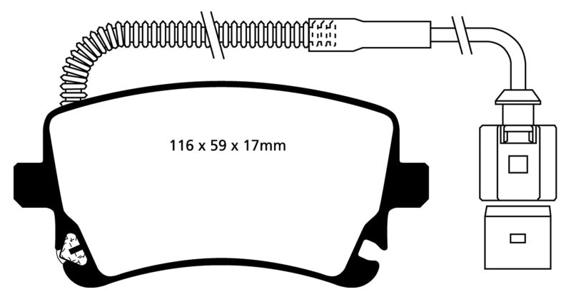 EBC 09-11 Audi A6 Quattro 3.0 Supercharged Yellowstuff Rear Brake Pads - eliteracefab.com