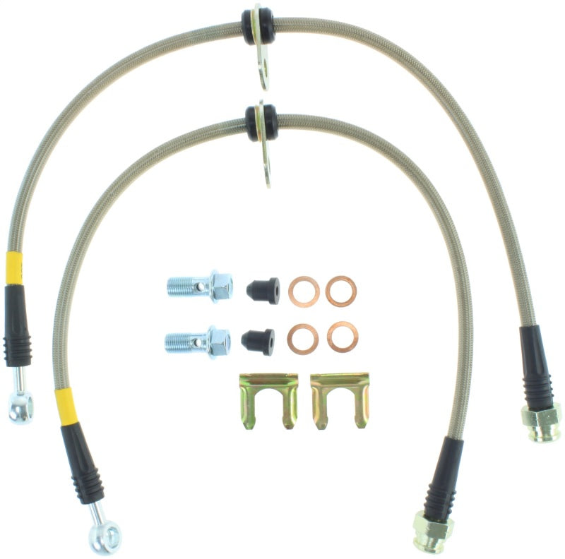 StopTech 02-05 WRX Stainless Steel Front Brake Lines - eliteracefab.com