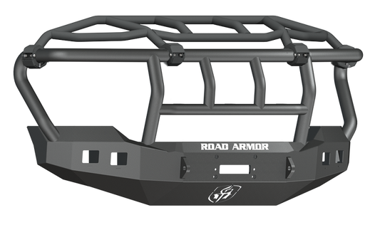 Road Armor 11-16 Ford F-250 Stealth Front Winch Bumper w/Intimidator Guard - Tex Blk Road Armor