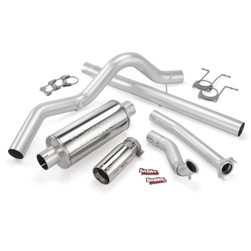 Banks Power 94-97 Ford 7.3L CCLB Monster Exhaust System - SS Single Exhaust w/ Chrome Tip Banks Power