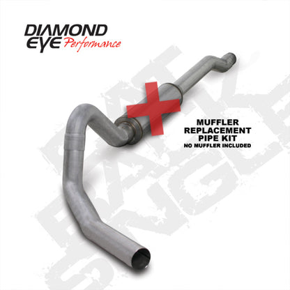 Diamond Eye KIT 4in CB MFLR RPLCMENT PIPE SGL AL: 03-06 FORD 6.0L EXCURSION Diamond Eye Performance