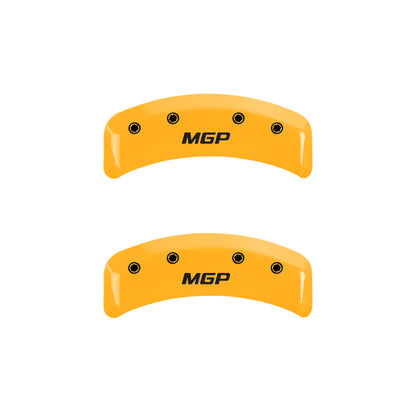 MGP 4 Caliper Covers Engraved Front & Rear MGP Yellow Finish Black Char 1997 Mazda Miata MGP