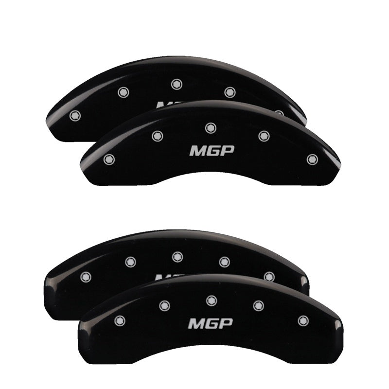 MGP Front set 2 Caliper Covers Engraved Front MGP Black finish silver ch MGP