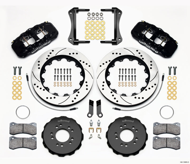 Wilwood AERO6 Front Hat Kit 14.00 Drilled 2005-2014 Mustang w/ BMR Suspn. w/Lines Wilwood