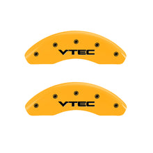 Load image into Gallery viewer, MGP 4 Caliper Covers Engraved Front &amp; Rear Vtech Yellow Finish Black Char 2005 Acura TSX