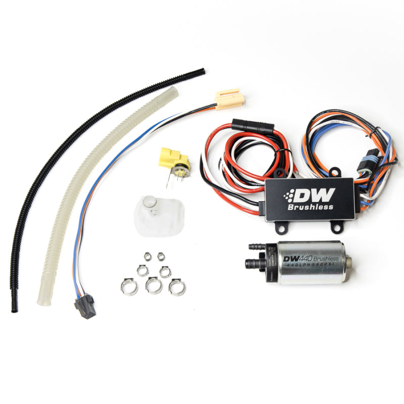 DeatschWerks 03-13 Chevy Corvette 440lph InTank Brushless Fuel Pump w/9-0909 Instl kit/C102 Contrllr - eliteracefab.com