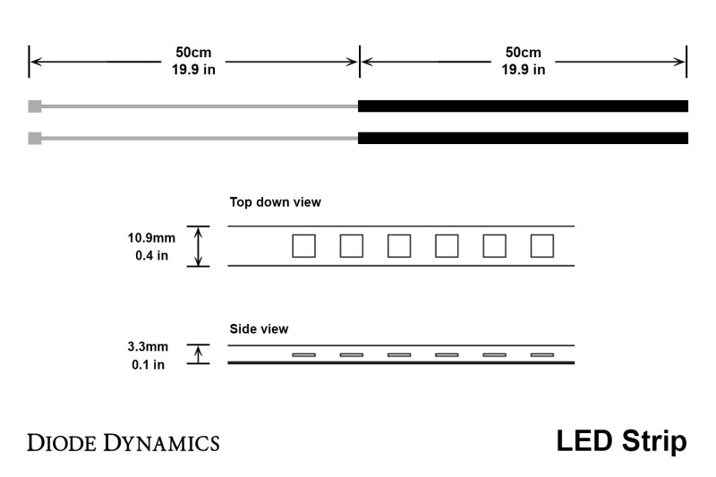 Diode Dynamics LED Strip Lights - Red 50cm Strip SMD30 WP Diode Dynamics