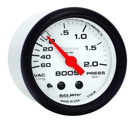 Autometer Phantom 2-1/16in 60CM/HG - 2.0 Bar - Mechanical Gauge 5703-M