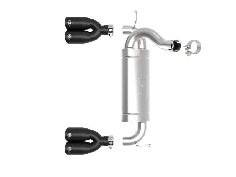 aFe Vulcan Series 2.5in 304 SS Axle-Back Exhaust Black 07-18 Jeep Wrangler (JK) V6-3.6/3.8L aFe