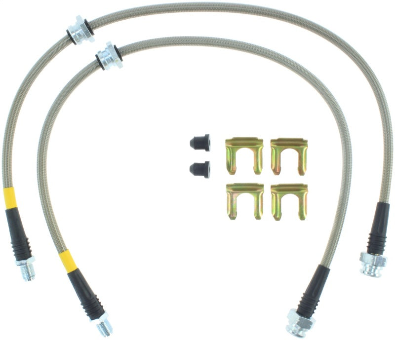 StopTech 89-98 Nissan 240SX (5 Lug w/ 300ZX Upgrade) Front Stainless Steel Brake Lines - eliteracefab.com