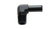 Load image into Gallery viewer, Vibrant 3/4 NPT to 3/4in Barb Straight Fitting 90 Deg Adapter - Aluminum - eliteracefab.com