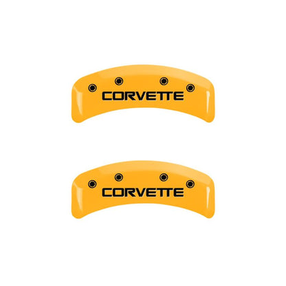 MGP 4 Caliper Covers Engraved F & R C4/Corvette Yellow Finish Black Char 1988 Chevrolet Corvette MGP