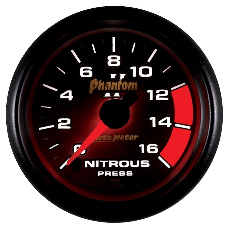 Autometer Phantom II 2-1/16in 0-1600 PSI Electrical Nitrous Pressure Gauge 7574