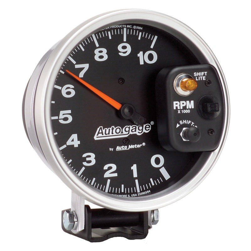 Autometer AutoGage 5in / 10k RPM / Pedestal Mount Black Tachometer w/ Shift Light 233903