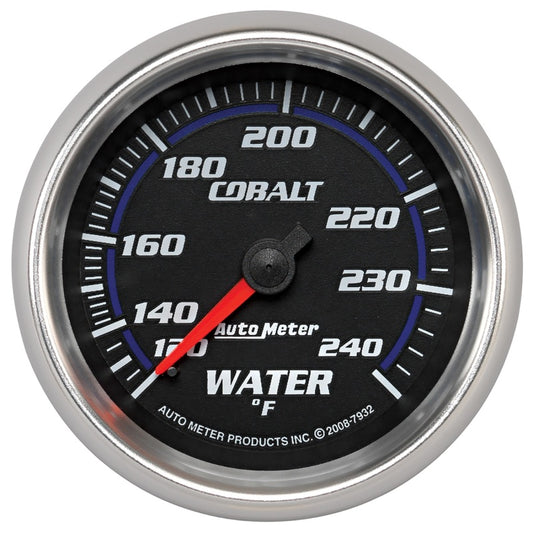 Autometer Cobalt 66mm 120-240 Degree F Mechanical Water Temperature Gauge 7932