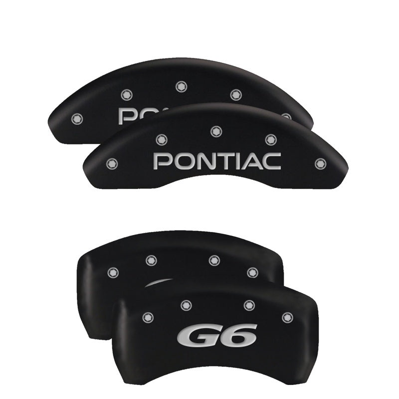 MGP 4 Caliper Covers Engraved Front & Rear MGP Black finish silver ch MGP