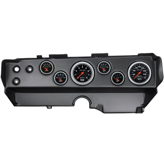 Autometer Sport-Comp 70-74 E-Body/Cuda/Challenger Dash Kit 6pc Tach / MPH / Fuel / Oil / WTMP / Volt 7029-SC