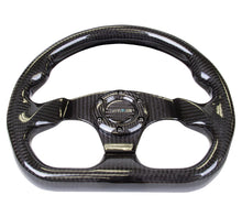 Load image into Gallery viewer, NRG Carbon Fiber Steering Wheel 320mm Flat Bottom Shinny Black Light Tone - eliteracefab.com