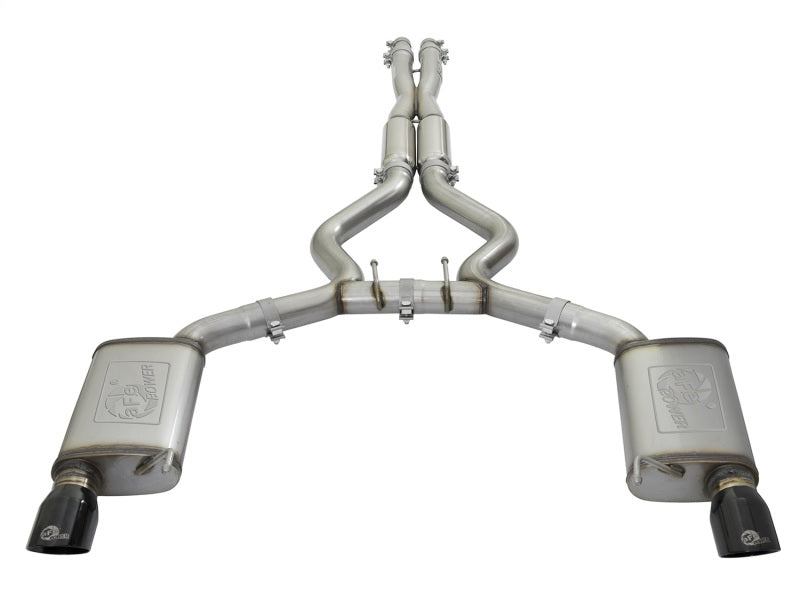 aFe MACHForce XP 3in 304 SS Loud Tone Cat-Back w/ Black Tips 15-17 Ford Mustang V6-3.7L/V8-5.0L aFe