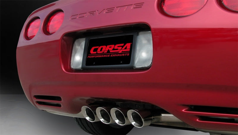 Corsa 97-04 Chevrolet Corvette C5 Z06 5.7L V8 Polished Sport Axle-Back Exhaust - eliteracefab.com