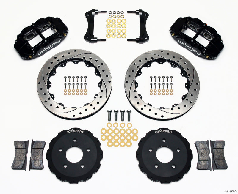 Wilwood Narrow Superlite 6R Front Hat Kit 13.06in Drilled Backdraft Cobra (BMW E36 Based) Wilwood