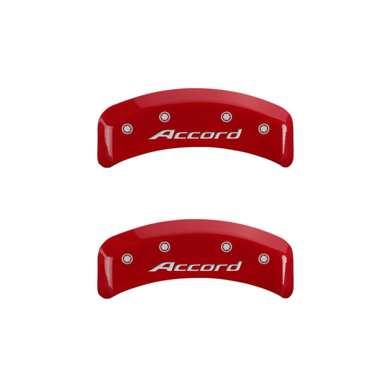 MGP 4 Caliper Covers Engraved Front Accord Engraved Rear Accord Yellow finish black ch MGP