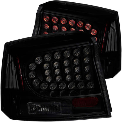 ANZO USA Dodge Charger Led Taillights Dark Smoke; 2006-2008 - eliteracefab.com