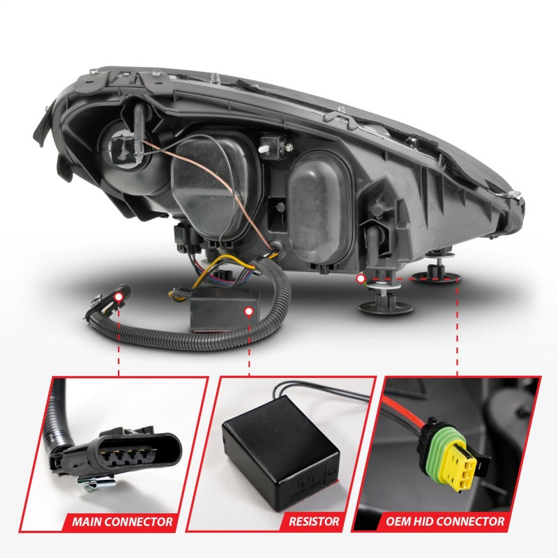 ANZO CHEVY CORVETTE 05-13 PROJECTOR SEQUENTIAL PLANK STYLE HEADLIGHTS BLACK(W/ DRL)(NO HID KIT) - 121571