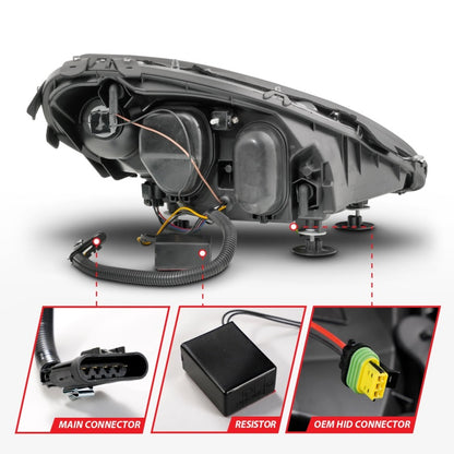 ANZO CHEVY CORVETTE 05-13 PROJECTOR SEQUENTIAL PLANK STYLE HEADLIGHTS BLACK(W/ DRL)(NO HID KIT) - 121571