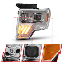 Load image into Gallery viewer, ANZO 2009-2014 Ford F-150 Projector Headlight Chrome Amber - eliteracefab.com